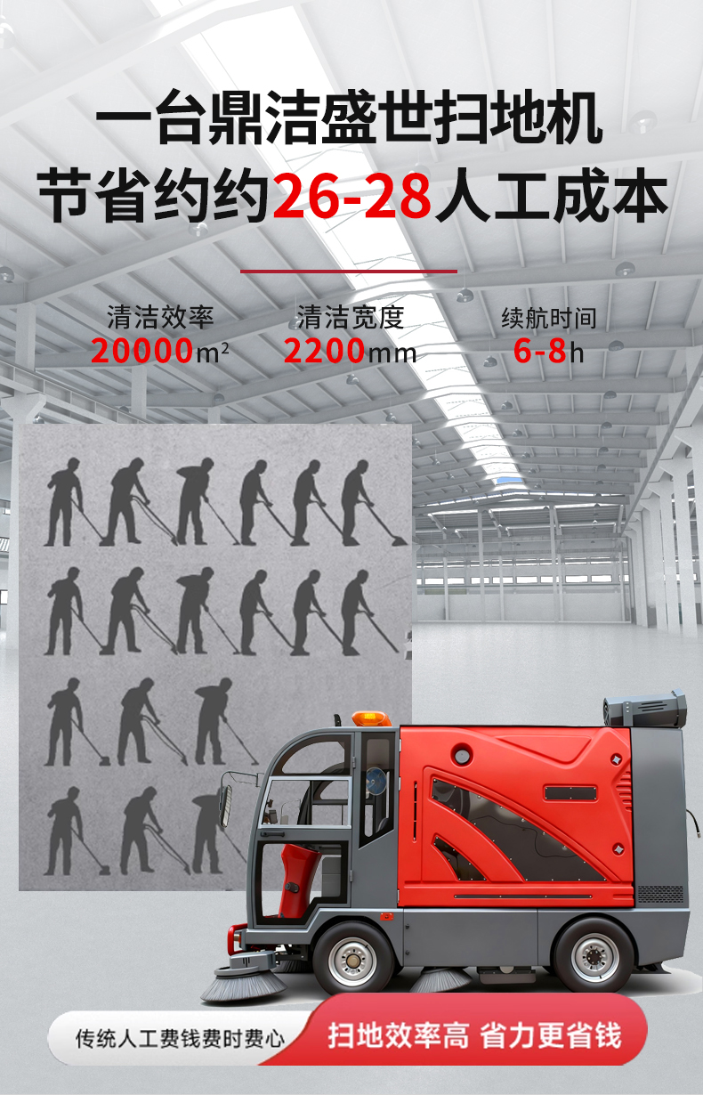 鼎洁盛世驾驶式扫地车工厂园区景区公园道路清扫车DJ2200GTH4L55